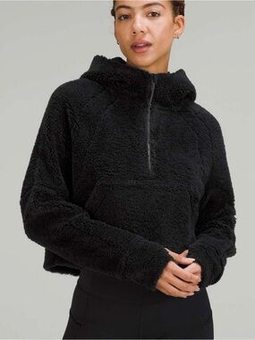 Lululemon Scuba Oversized Half-Zip Fleece Hoodie Black
